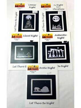 Funk & Weber Designs Let There Be Night Cross Stitch Pattern Set Of 5